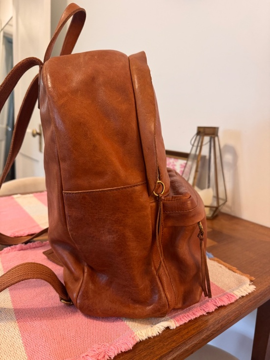 cognac authentic leather backpack Suede for Work, School or College card slots Kenneth Cole Reaction Laptop Backpack,